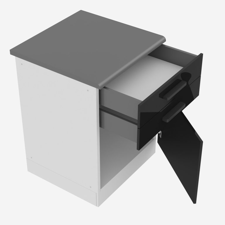 Kuchyňská skříňka Belini Premium Full Version spodní se zásuvkami 60 cm černý lesk s pracovní deskou Výrobce INF SDSZ60/0/WT/B/B/B1/PP
