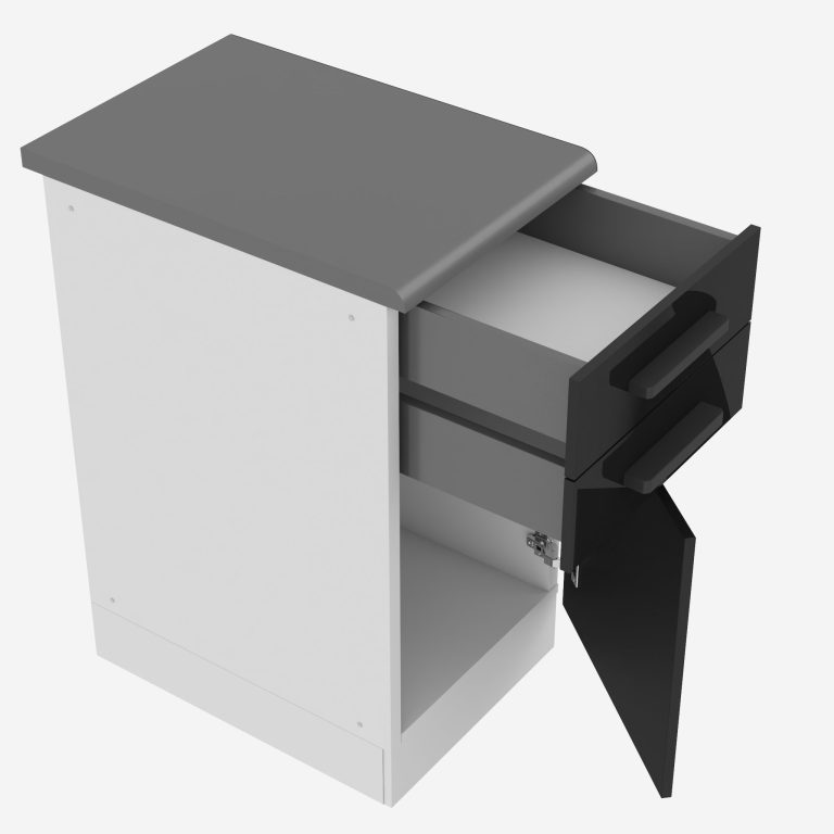 Kuchyňská skříňka Belini Premium Full Version spodní se zásuvkami 40 cm černý lesk s pracovní deskou Výrobce INF SDSZ40/0/WT/B/B/B1/PP