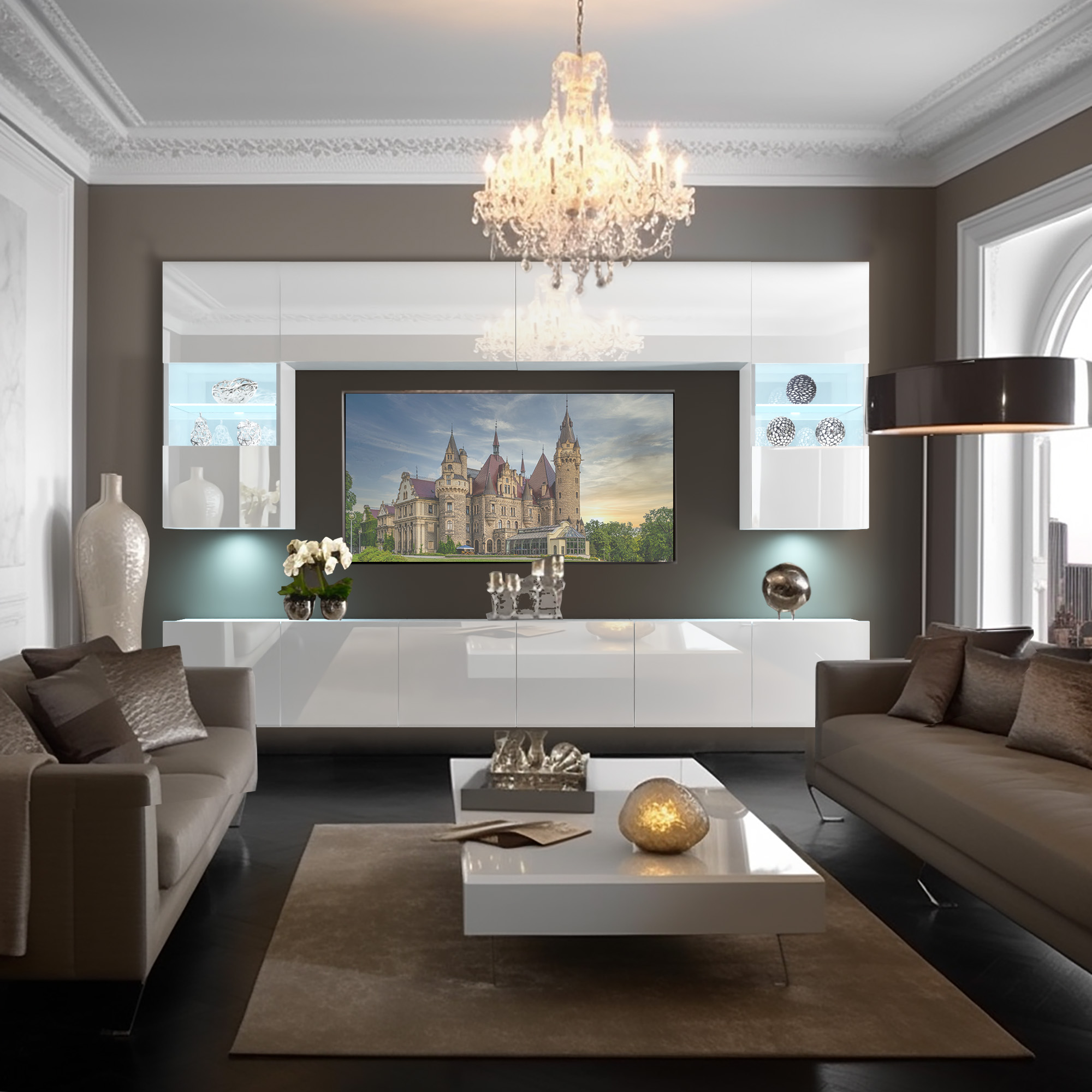 Elegantní obývací pokoj s moderními prvky