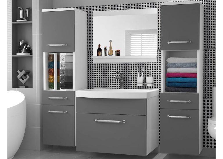 Koupelnový nábytek skříňky s umyvadlem a zrcadlem šedá antracit grafit Výrobce ROD PRIMO M 6/0/W/SR/0/ZINC