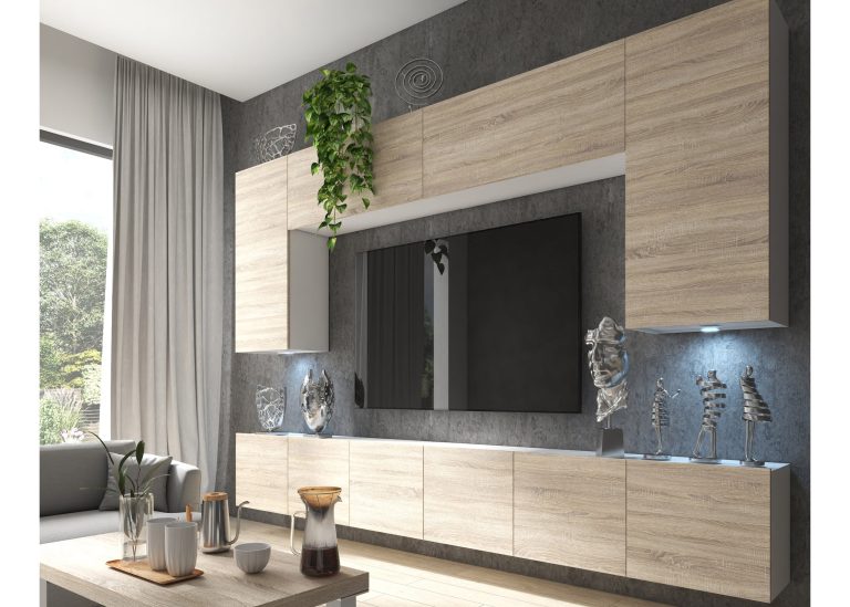 Obývací stěna 300 cm TV  dubová dub sonoma Výrobce IMP PRIMO 2/5/W/DS/0/0