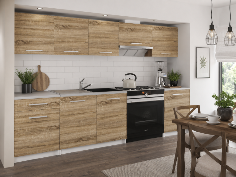 Kuchyňská linka Belini 240 cm dub sonoma s pracovní deskou Uniqa3 Výrobce TOR UNIQA3/4/WT/DS/0/E