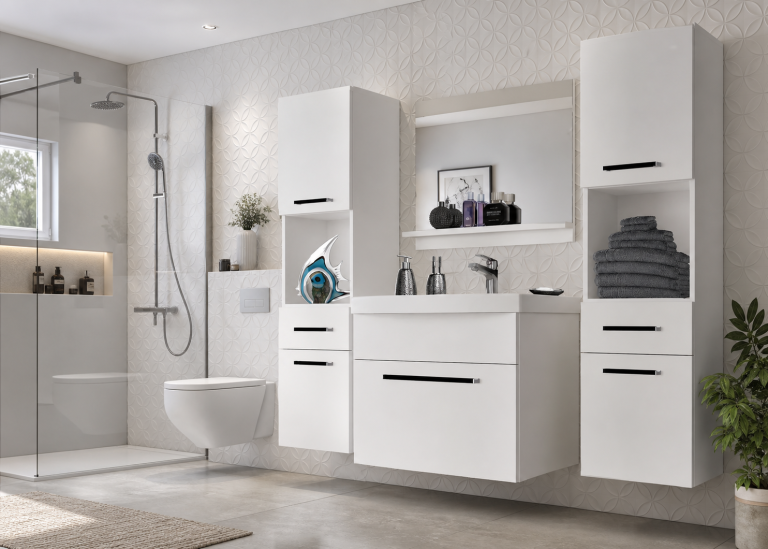 Koupelnový nábytek Belini bílý mat + umyvadlo + zrcadlo Výrobce ROD M 6/0/W/W/0/ZW