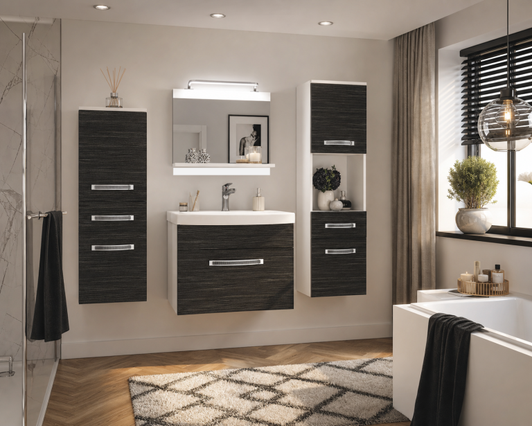 Koupelnový nábytek Belini Premium Full Version královský eben
+ umyvadlo + zrcadlo + LED osvětlení Glamour 78 Výrobce GLA M 5/0/W/HK/0/MB/PP
 
