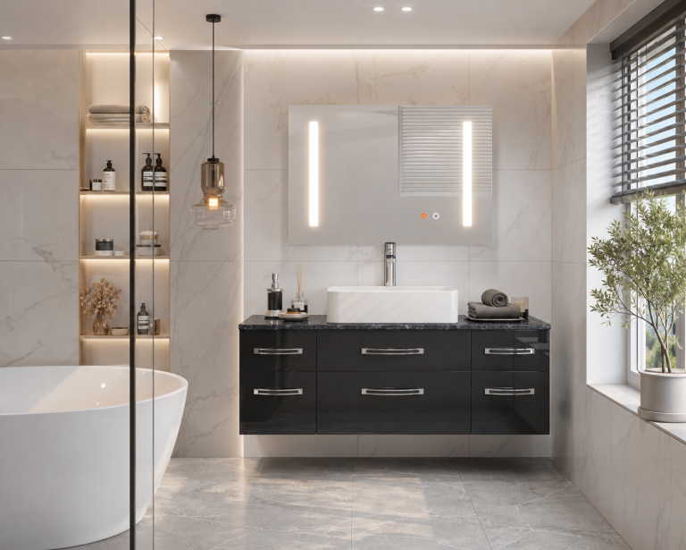 Koupelnový nábytek Belini Premium Full Version černý lesk Euphoria Výrobce EUP P 120/0/W/B/0/BK/MB  