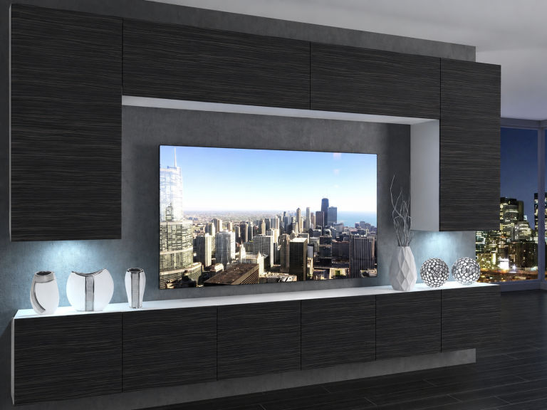 Obývací stěna 300 cm TV/RTV černá eben Výrobce IMP 2/5/W/HK/0/0