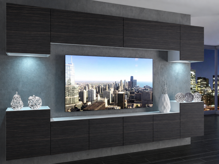 Obývací stěna 300 cm TV/RTV černá eben Výrobce IMP 4/5/W/HK/0/0