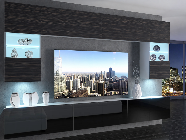 Obývací stěna 300 cm TV/RTV černá eben Výrobce IMP 1/5/W/HKB/0/0