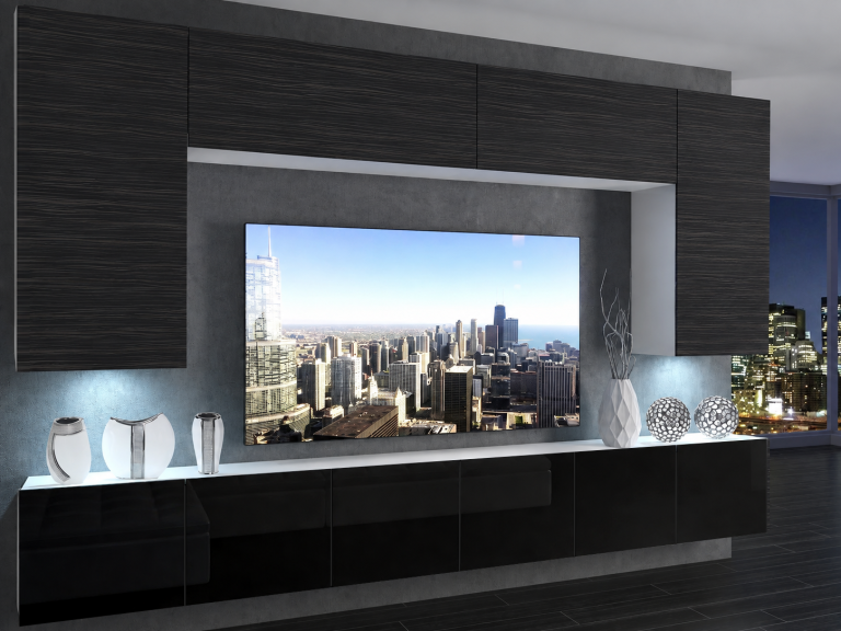 Obývací stěna 300 cm TV/RTV černá eben Výrobce IMP 2/5/W/HKB/0/0