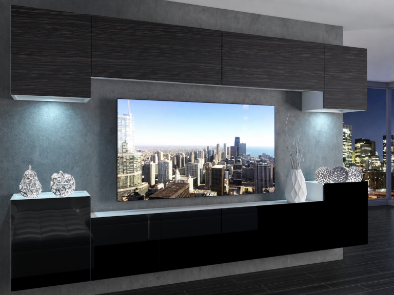 Obývací stěna 300 cm TV/RTV černá eben Výrobce IMP 4/5/W/HKB/0/0