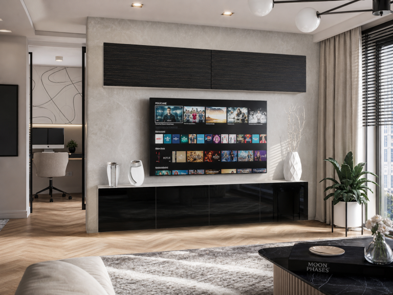 Obývací stěna 200 cm TV/RTV černá eben Výrobce IMP 6/5/W/HKB/0/0