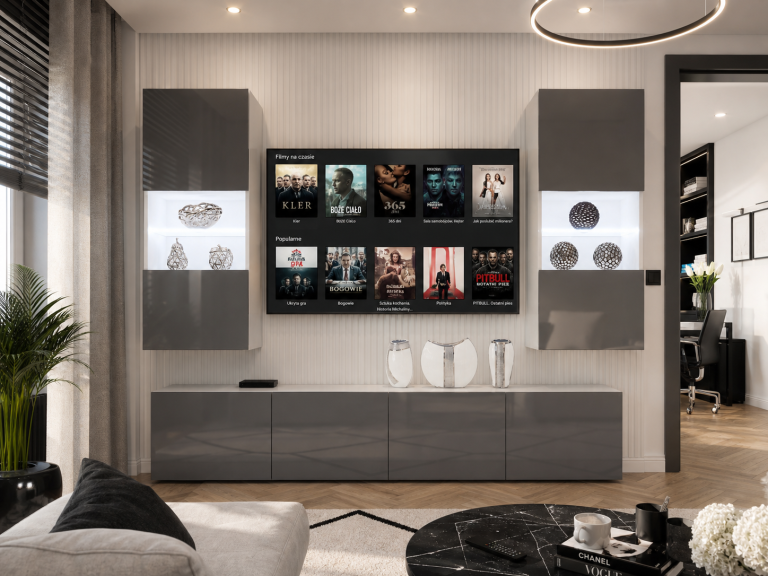 Obývací stěna 200 cm TV/RTV šedý lesk Výrobce IMP 7/5/W/S/0/0