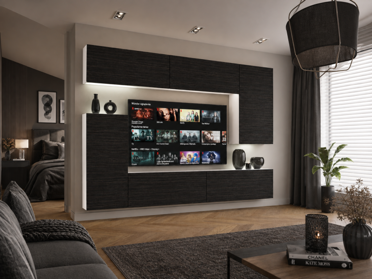 Obývací stěna 250 cm TV/RTV černá eben Výrobce IMP 8/5/W/HK/0/0