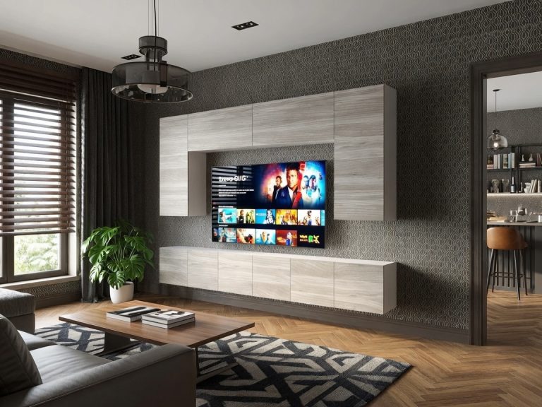 Obývací stěna 300 cm Belini šedý antracit Glamour Wood Imperium 2 Výrobce IMP 2/5/W/GW1/0/0