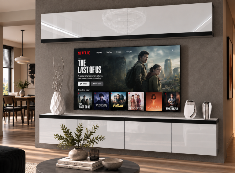 Obývací stěna Prestige 200 cm TV/RTV bílá lesk Výrobce IMP P Brando 6/5/W/W/0/0/CM