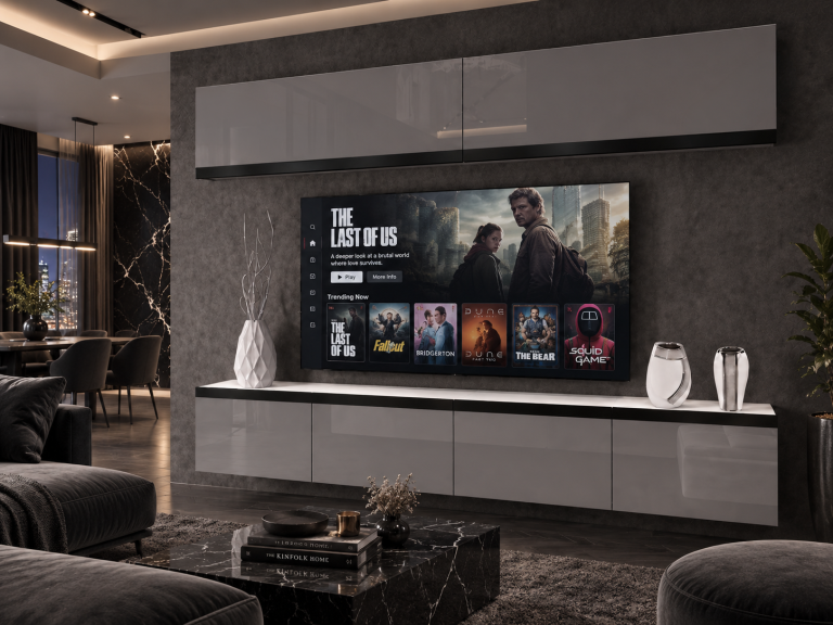 Obývací stěna Prestige 200 cm TV/RTV šedá lesk Výrobce IMP P Brando 6/5/W/S/0/0/CM