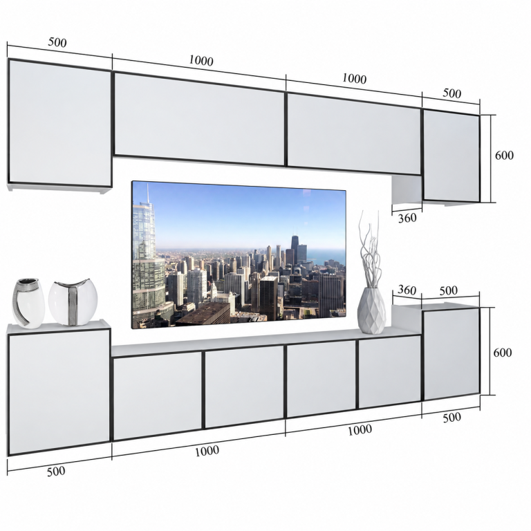Obývací stěna Linea 300 cm TV/RTV černá eben Výrobce IMP L Hepburn 4/5/W/HK/0/0