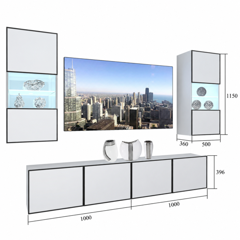 Obývací stěna Linea 200 cm TV/RTV černá eben Výrobce IMP L Keanu 7/5/W/HK/0/0