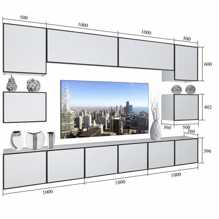 Obývací stěna Linea 300 cm TV/RTV černá eben Výrobce IMP L Tarantino 3/5/W/HK/0/0