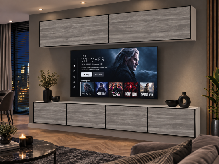Obývací stěna Linea 200 cm TV/RTV šedá antracit grafitová Výrobce IMP L Brando 6/5/W/GW1/0/0