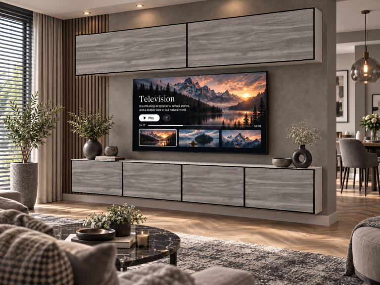 Obývací stěna Linea 200 cm TV/RTV šedá antracit grafitová Výrobce IMP L Brando 6/5/W/GW1/0/0