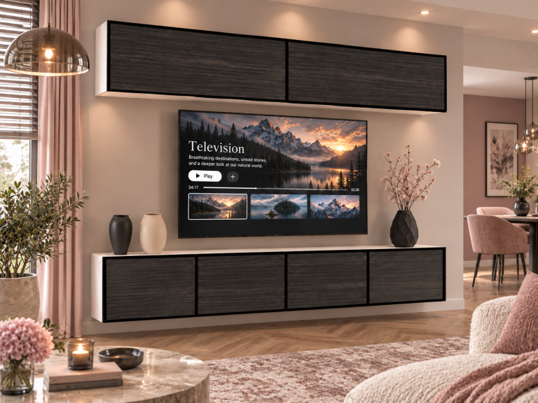 Obývací stěna Linea 200 cm TV/RTV černá eben Výrobce IMP L Brando 6/5/W/HK/0/0