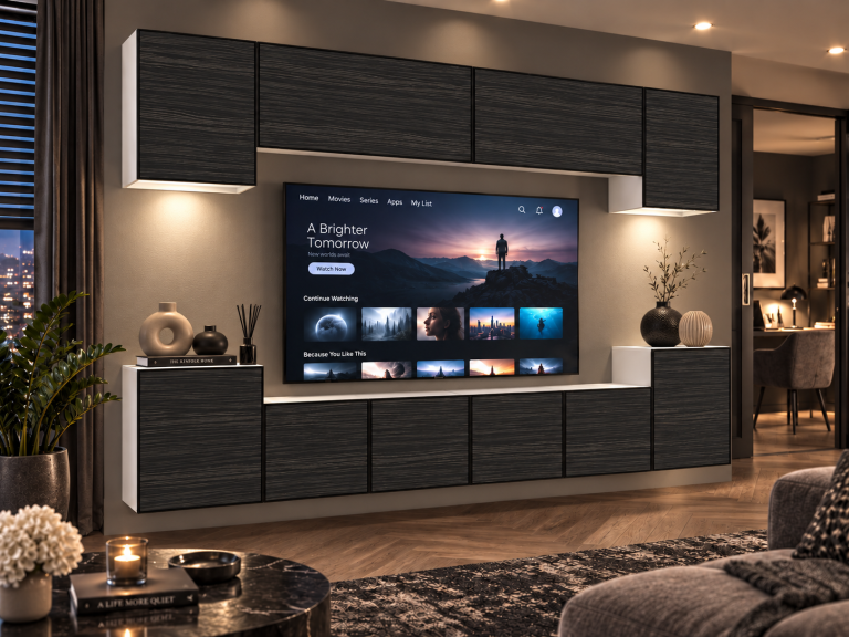 Obývací stěna Linea 300 cm TV/RTV černá eben Výrobce IMP L Hepburn 4/5/W/HK/0/0
