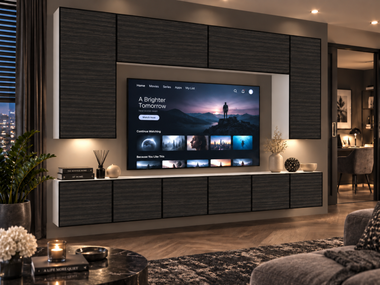 Obývací stěna Linea 300 cm TV/RTV černá eben Výrobce IMP L Monroe 2/5/W/HK/0/0
