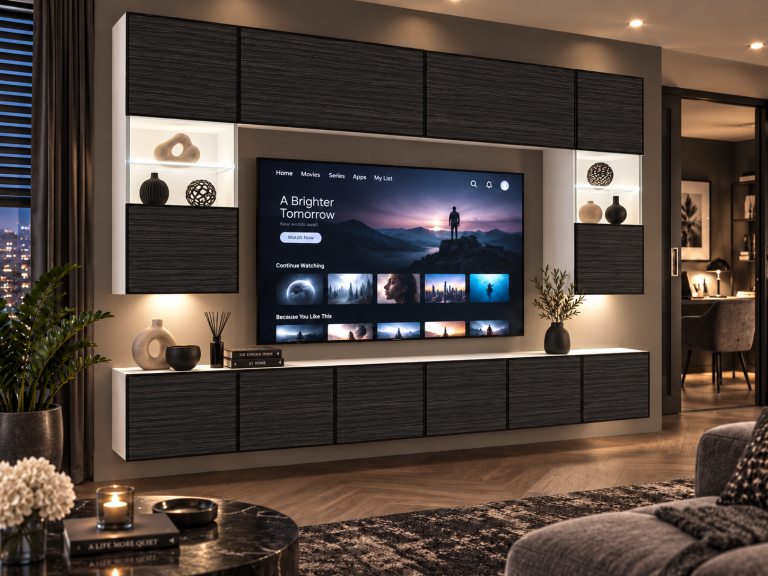Obývací stěna Linea 300 cm TV/RTV černá eben Výrobce IMP L Nolan 1/5/W/HK/0/0