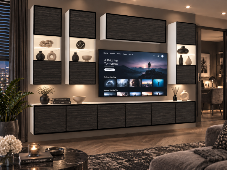 Obývací stěna Linea 300 cm TV/RTV černá eben Výrobce IMP L Pacino 5/5/W/HK/0/0