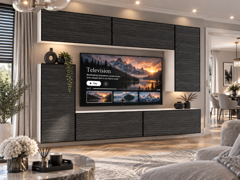 Obývací stěna Linea 250 cm TV/RTV černá eben Výrobce IMP L Woody 8/5/W/HK/0/0