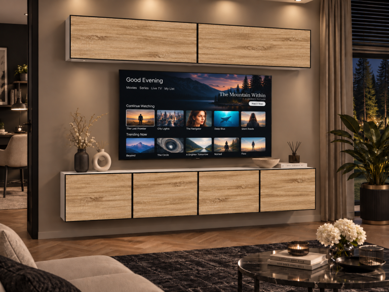 Obývací stěna Linea 200 cm TV/RTV dubová dub wotan dub sonoma Výrobce IMP L Brando 6/5/W/DS/0/0