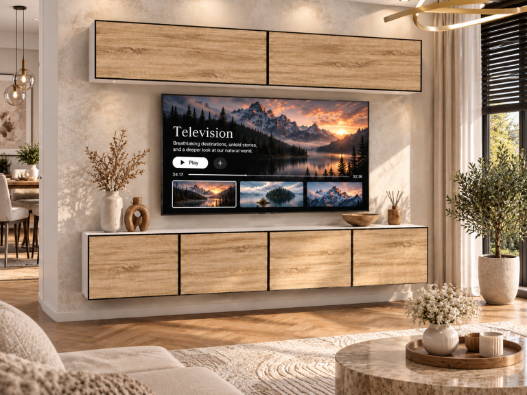 Obývací stěna Linea 200 cm TV/RTV dubová dub wotan dub sonoma Výrobce IMP L Brando 6/5/W/DS/0/0