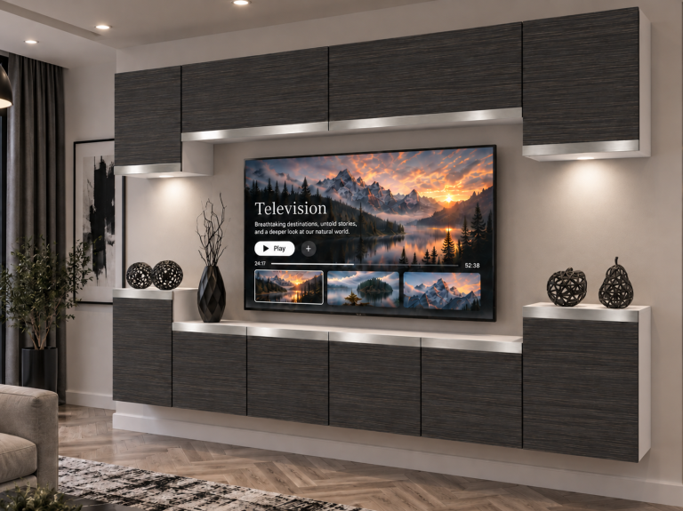 Obývací stěna Prestige 300 cm TV/RTV černá eben Výrobce IMP P Hepburn 4/5/W/HK/0/0/SL