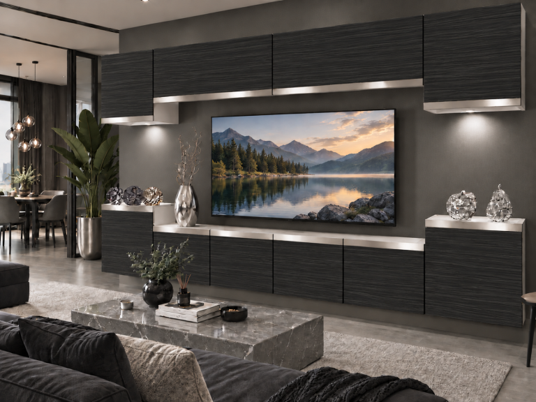 Obývací stěna Prestige 300 cm TV/RTV černá eben Výrobce IMP P Hepburn 4/5/W/HK/0/0/SL
