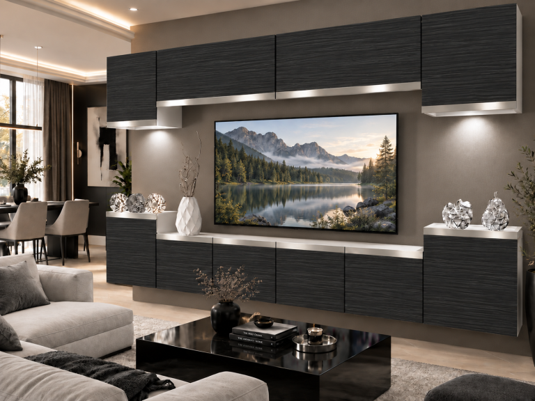 Obývací stěna Prestige 300 cm TV/RTV černá eben Výrobce IMP P Hepburn 4/5/W/HK/0/0/SL