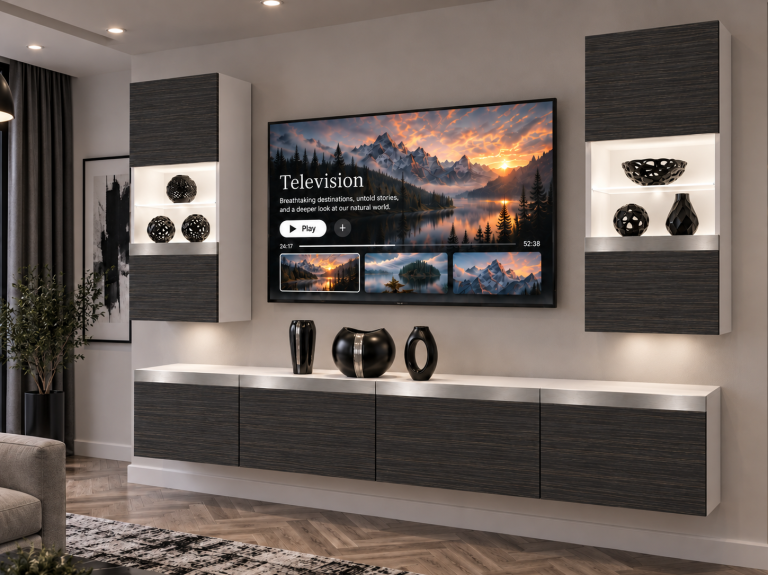 Obývací stěna Prestige 200 cm TV/RTV černá eben Výrobce IMP P Keanu 7/5/W/HK/0/0/SL