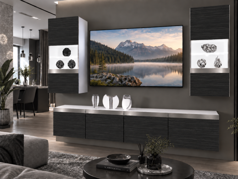Obývací stěna Prestige 200 cm TV/RTV černá eben Výrobce IMP P Keanu 7/5/W/HK/0/0/SL