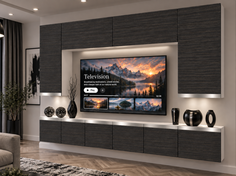 Obývací stěna Prestige 300 cm TV/RTV černá eben Výrobce IMP P Monroe 2/5/W/HK/0/0/SL
