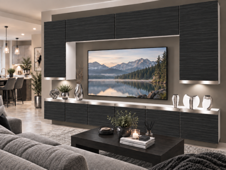 Obývací stěna Prestige 300 cm TV/RTV černá eben Výrobce IMP P Monroe 2/5/W/HK/0/0/SL