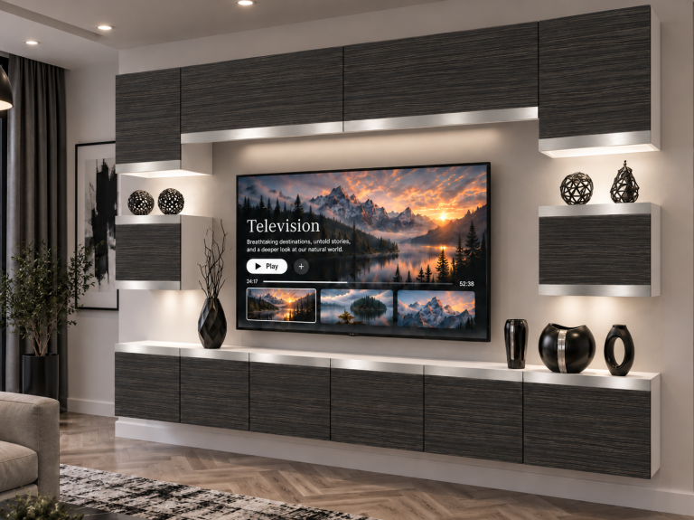Obývací stěna Prestige 300 cm TV/RTV černá eben Výrobce IMP P Tarantino 3/5/W/HK/0/0/SL