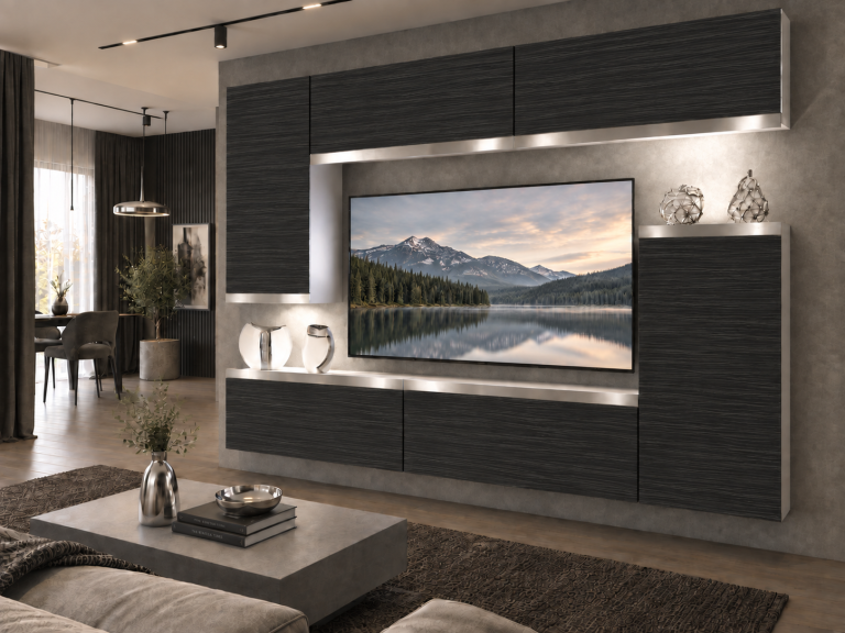 Obývací stěna Prestige 250 cm TV/RTV černá eben Výrobce IMP P Woody 8/5/W/HK/0/0/SL