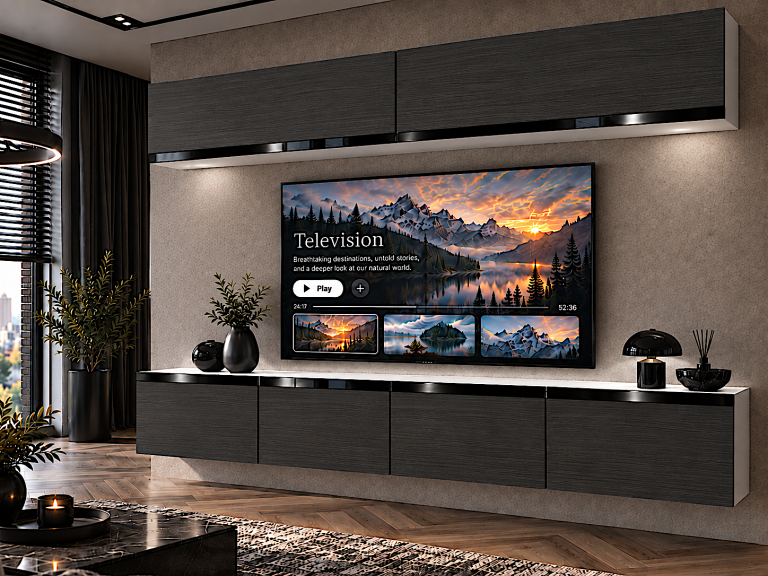 Obývací stěna Prestige 200 cm TV/RTV černá eben Výrobce IMP P Brando 6/5/W/HK/0/0/CP