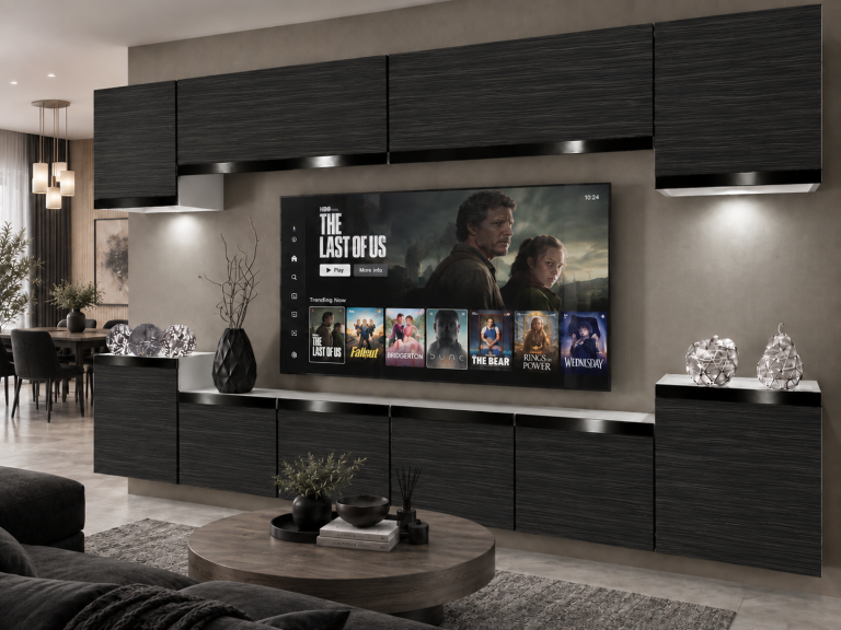 Obývací stěna Prestige 300 cm TV/RTV černá eben Výrobce IMP P Hepburn 4/5/W/HK/0/0/CP