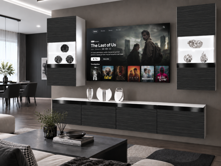 Obývací stěna Prestige 200 cm TV/RTV černá eben Výrobce IMP P Keanu 7/5/W/HK/0/0/CP