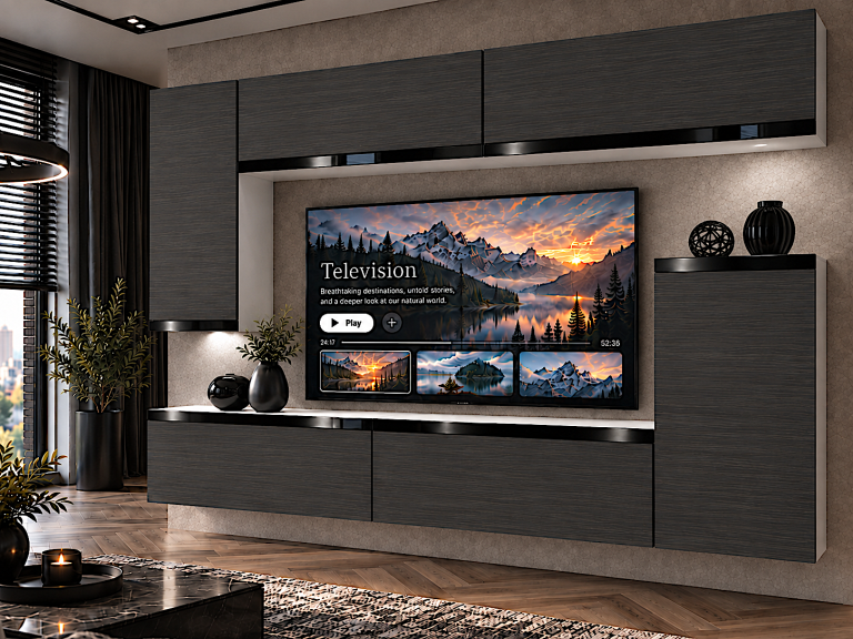 Obývací stěna Prestige 250 cm TV/RTV černá eben Výrobce IMP P Woody 8/5/W/HK/0/0/CP