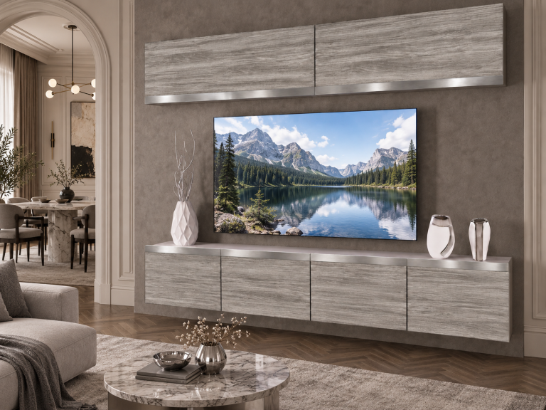 Obývací stěna Prestige 200 cm TV/RTV šedá antracit grafitová Výrobce IMP P Brando 6/5/W/GW1/0/0/SL