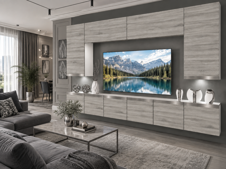 Obývací stěna Prestige 300 cm TV/RTV šedý antracit grafitový Výrobce IMP P Monroe 2/5/W/GW1/0/0/SL