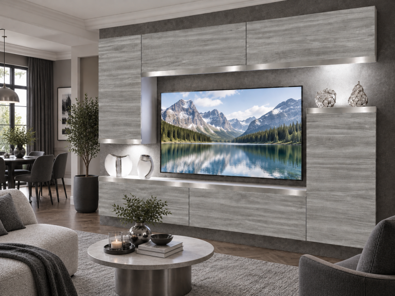 Obývací stěna Prestige 250 cm TV/RTV šedá antracit grafitová Výrobce IMP P Woody 8/5/W/GW1/0/0/SL