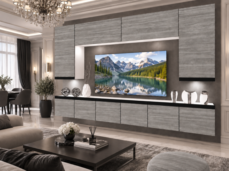 Obývací stěna Prestige 300 cm TV/RTV šedý antracit grafitový Výrobce IMP P Monroe 2/5/W/GW1/0/0/CM